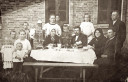 1927, Анастасия Ивановна Калмыкова (Калмыкова) с детьми (слева за столом) и ??? [№ 01090]