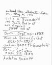 Copy of Kazeff Julia notes 1. Copy courtesy of John Wm. Paul Tolmosoff.